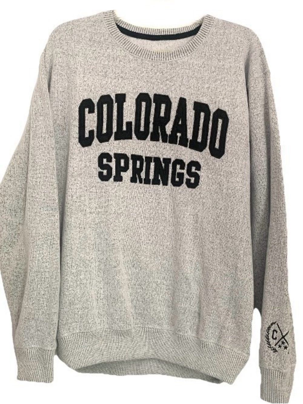 New York Popular Sweatshirt Colorado Springs Fleece Mens M Oreo Gray Crewneck